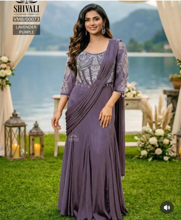 New levnder fishcut drape coset full sleeves blouse