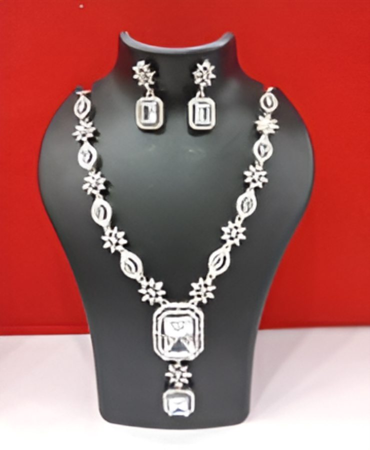 AD small pannel jewellery single chin set