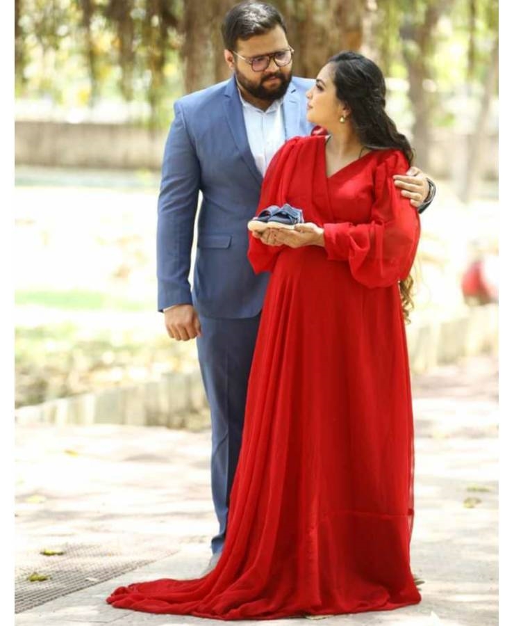 Cherry red tail gown