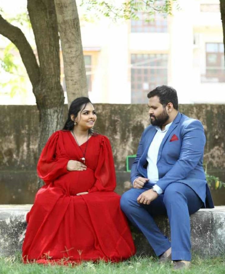 Cherry red tail gown